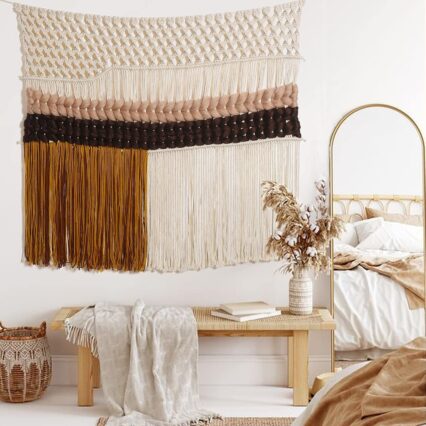 Wall Hanging Woven Large Colorful  Wall Decor Fiber Art Handmade Home Room Decor 40" W*32" L