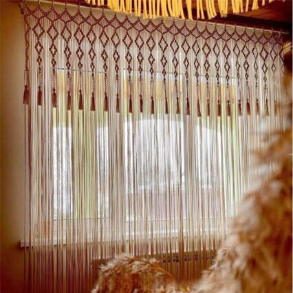 Hand-Woven Cotton Rope Tapestry Curtains and Curtains, Home Decoration