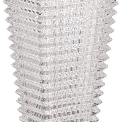 11 Inch Large Clear Crystal Glass Flower Vase, Modern Decorative Centerpiece for Living Room, Bedroom, Kitchen, Dining Table and Wedding Settings
