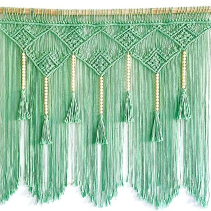 Large  Wall Hanging  Headboard for Bedroom  Window Curtains Boho Wall Decor Wall Art tapestry Tassel Woven Wall Backdrop 31”X39” (Wood Dowels Not Included)